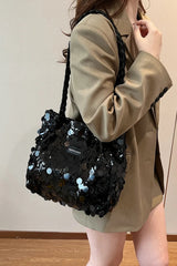 Sequin Braided Strap Shoulder Bag - V.I.P Digital Presence