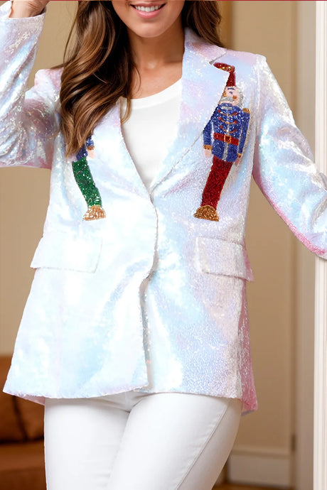 Sequin Nutcracker Long Sleeve Blazer - V.I.P Digital Presence