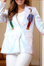 Sequin Nutcracker Long Sleeve Blazer - V.I.P Digital Presence