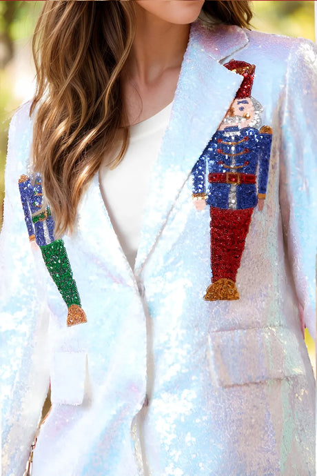Sequin Nutcracker Long Sleeve Blazer - V.I.P Digital Presence
