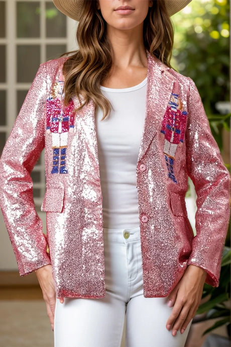 Sequin Nutcracker Long Sleeve Blazer - V.I.P Digital Presence