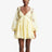 Sexy deep V-neck bubble sleeve solid color short skirt with hollowed out backless design dress for women - V.I.P Digital Presence