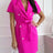 Short Sleeve Tie Waist Mini Dress - V.I.P Digital Presence