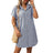 Short sleeved striped dress mid length shirt for women - V.I.P Digital Presence