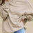 Side Slit Round Neck Long Sleeve Sweatshirt - V.I.P Digital Presence