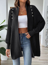 Simple and fashionable loose sweater with pearl nail beads cardigan - V.I.P Digital Presence