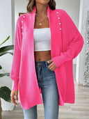 Simple and fashionable loose sweater with pearl nail beads cardigan - V.I.P Digital Presence