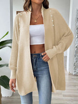 Simple and fashionable loose sweater with pearl nail beads cardigan - V.I.P Digital Presence