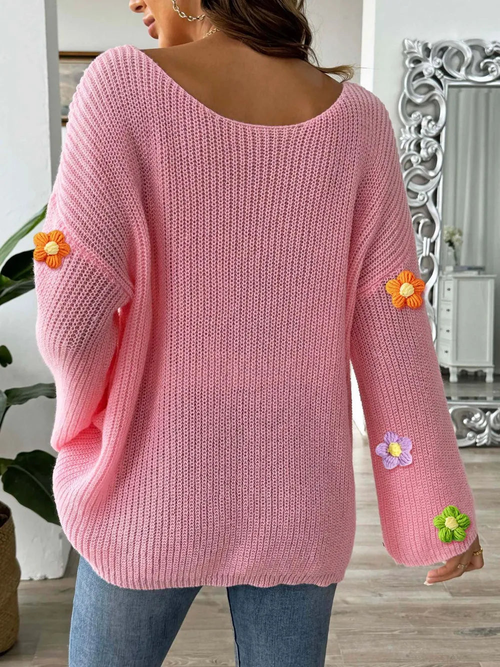 Simple and loose one neck off shoulder flared sleeve sweater - V.I.P Digital Presence
