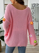 Simple and loose one neck off shoulder flared sleeve sweater - V.I.P Digital Presence
