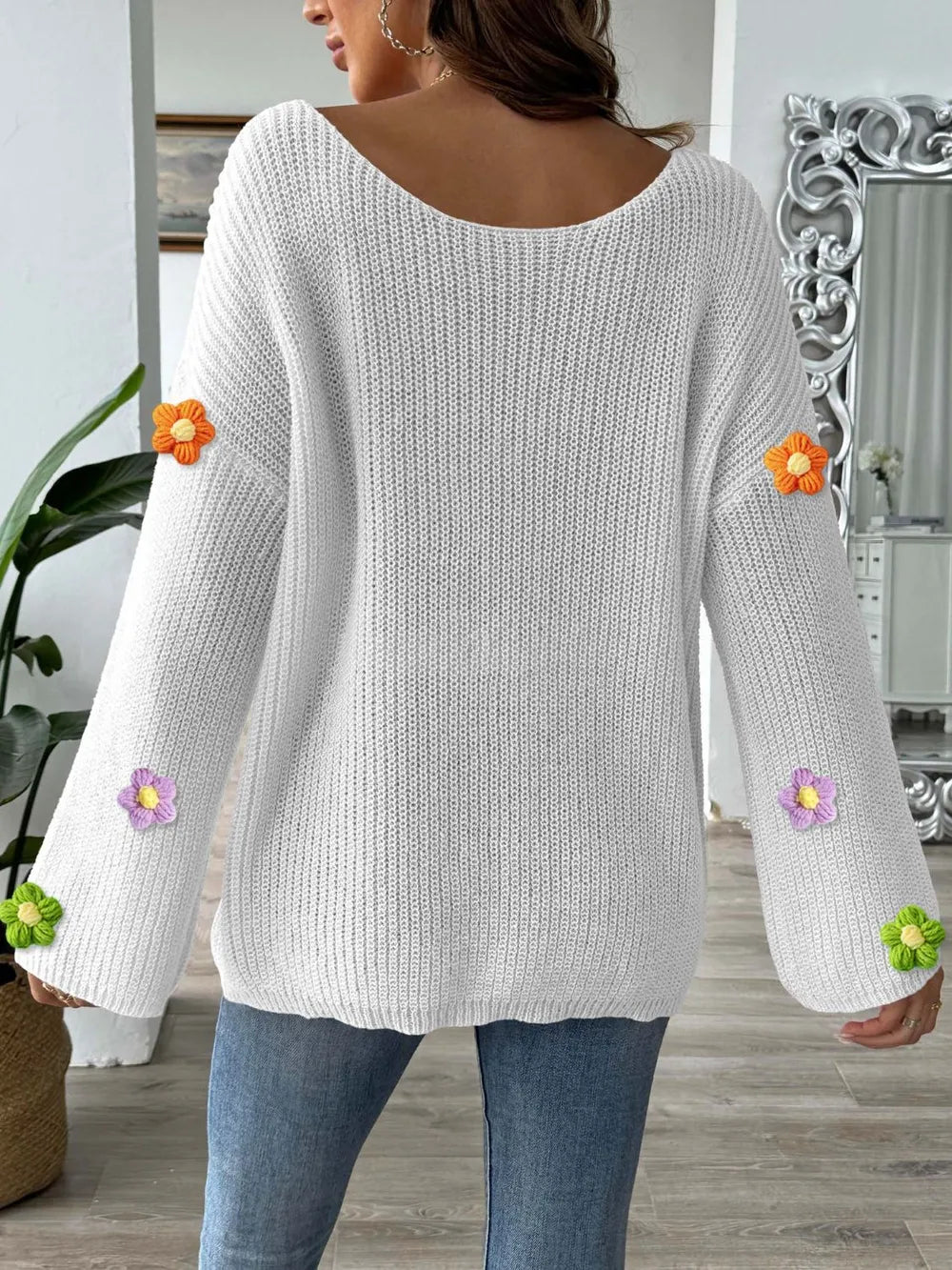 Simple and loose one neck off shoulder flared sleeve sweater - V.I.P Digital Presence