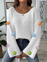 Simple and loose one neck off shoulder flared sleeve sweater - V.I.P Digital Presence