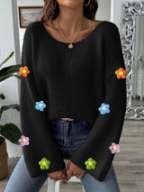 Simple and loose one neck off shoulder flared sleeve sweater - V.I.P Digital Presence
