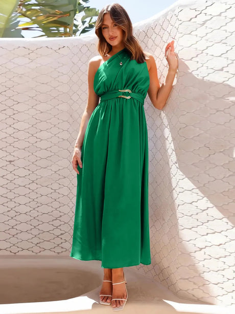 Single Shoulder Midi Dress - V.I.P Digital Presence