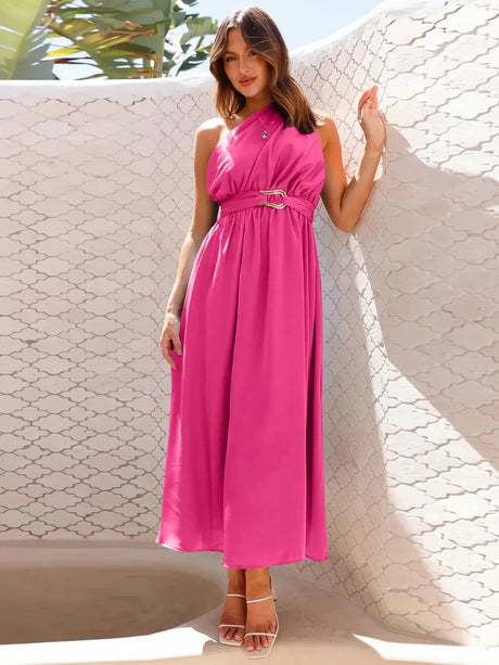 Single Shoulder Midi Dress - V.I.P Digital Presence