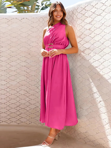 Single Shoulder Midi Dress - V.I.P Digital Presence