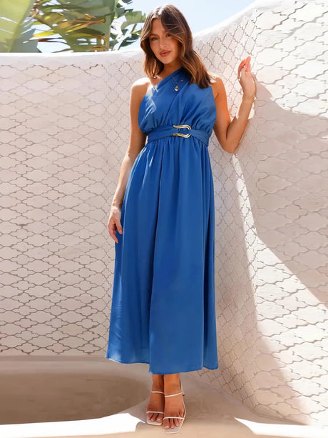 Single Shoulder Midi Dress - V.I.P Digital Presence