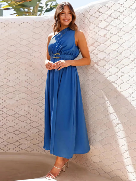 Single Shoulder Midi Dress - V.I.P Digital Presence