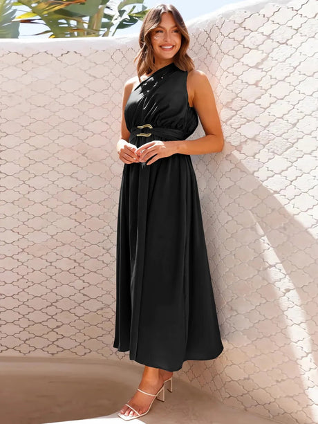 Single Shoulder Midi Dress - V.I.P Digital Presence