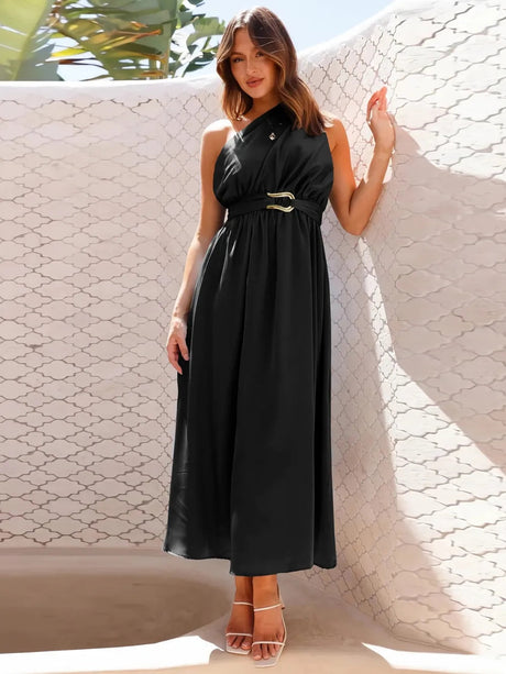 Single Shoulder Midi Dress - V.I.P Digital Presence