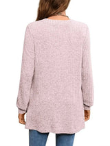 Slit Notched Pocketed Long Sleeve T-Shirt - V.I.P Digital Presence