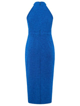 Slit Ruched Mock Neck Sleeveless Dress - V.I.P Digital Presence