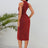 Slit Ruched Mock Neck Sleeveless Dress - V.I.P Digital Presence