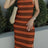 Slit Striped Round Neck Sleeveless Midi Dress - V.I.P Digital Presence