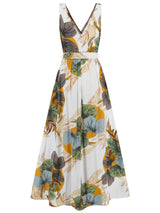 Slit Tied Printed Surplice Dress - V.I.P Digital Presence