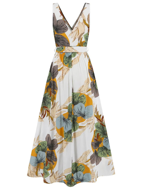 Slit Tied Printed Surplice Dress - V.I.P Digital Presence