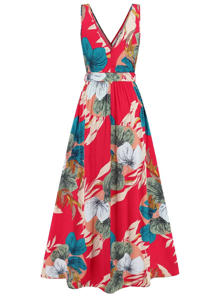 Slit Tied Printed Surplice Dress - V.I.P Digital Presence