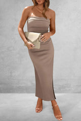 Slit Tube Midi Dress - V.I.P Digital Presence