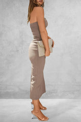 Slit Tube Midi Dress - V.I.P Digital Presence