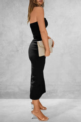 Slit Tube Midi Dress - V.I.P Digital Presence