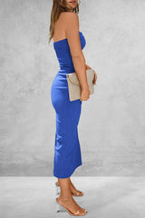 Slit Tube Midi Dress - V.I.P Digital Presence