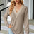 Slit V-Neck Long Sleeve T-Shirt - V.I.P Digital Presence