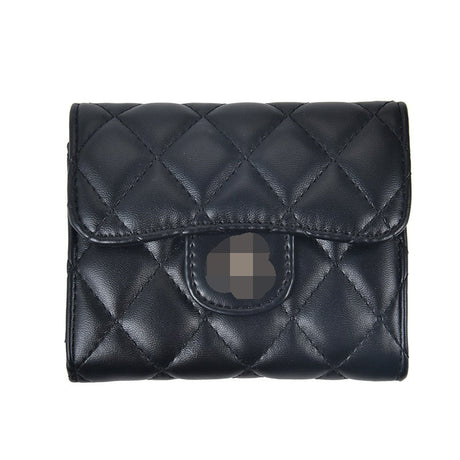 Small Fragrance Folding Wallet Women's Short Wallet Coin Purse Simple Diamond Embroidery Thread Large Capacity Long Wallet Card Holder - V.I.P Digital Presence