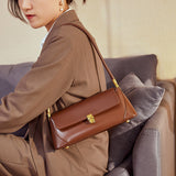 Small French baguette bag women's genuine leather net celebrity underarm bag summer French shoulder bag genuine leather women's bag - V.I.P Digital Presence