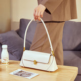 Small French baguette bag women's genuine leather net celebrity underarm bag summer French shoulder bag genuine leather women's bag - V.I.P Digital Presence