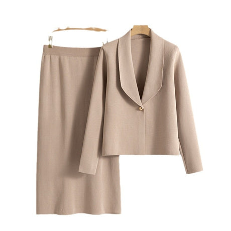 Small suit set skirt two-piece set temperament cardigan sweater jacket skirt set - V.I.P Digital Presence
