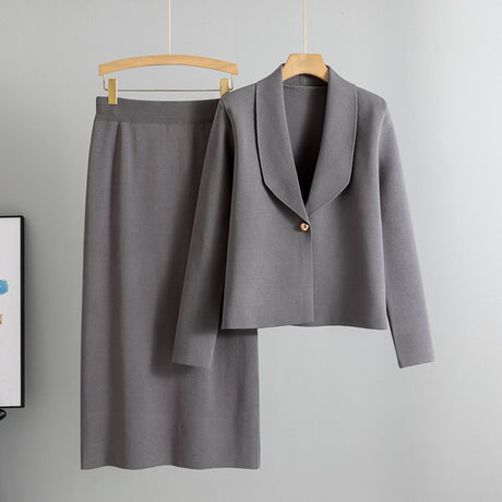 Small suit set skirt two-piece set temperament cardigan sweater jacket skirt set - V.I.P Digital Presence