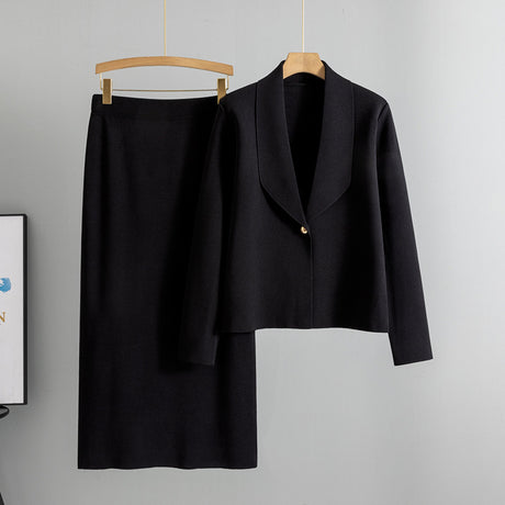 Small suit set skirt two-piece set temperament cardigan sweater jacket skirt set - V.I.P Digital Presence