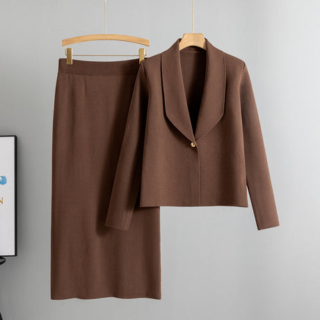 Small suit set skirt two-piece set temperament cardigan sweater jacket skirt set - V.I.P Digital Presence