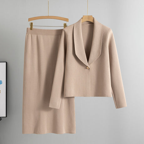 Small suit set skirt two-piece set temperament cardigan sweater jacket skirt set - V.I.P Digital Presence