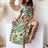 Smocked Printed Short Sleeve Maxi Dress - V.I.P Digital Presence