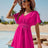 Smocked V-Neck Short Sleeve Dress - V.I.P Digital Presence