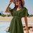 Smocked V-Neck Short Sleeve Dress - V.I.P Digital Presence