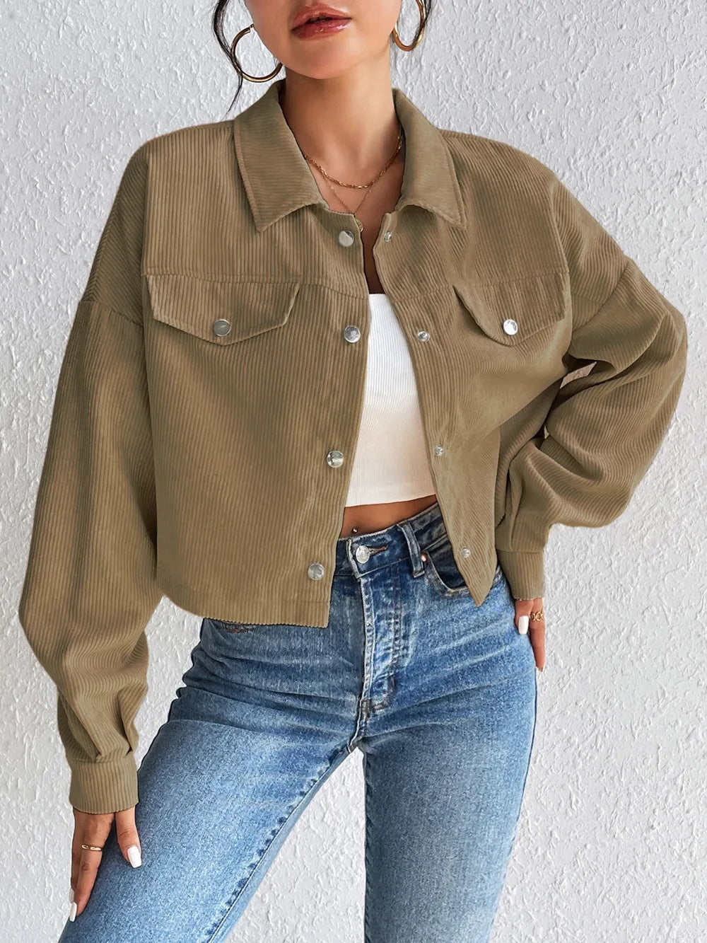 Snap Down Long Sleeve Jacket - V.I.P Digital Presence