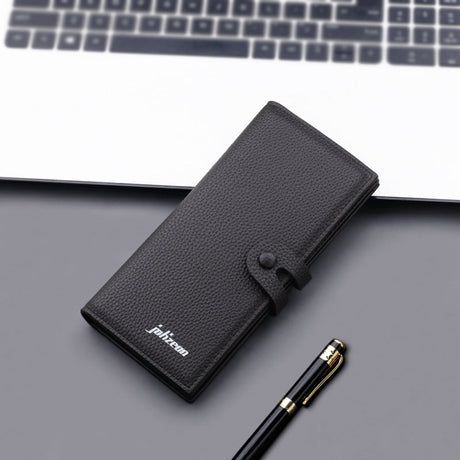 Snap Wallet Men's Long Button Trend Brand Wallet College Student Niche Design Wallet Large Capacity Men's And Women's - V.I.P Digital Presence