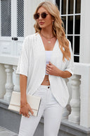 Solid color mid sleeved cardigan knitted cardigan jacket air-conditioned sweater - V.I.P Digital Presence